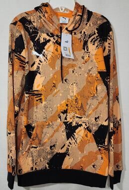 Puma Individual Liga Camo orange hoodie men's small NWT